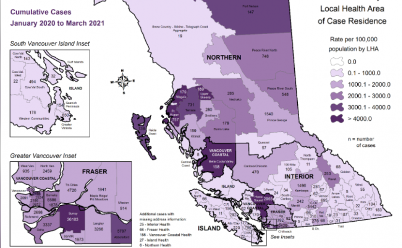 卑詩疾控中心數據顯示本省病例爆炸式增長