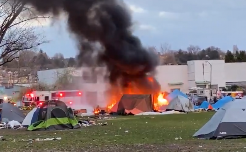 溫東士達孔拿公園帳篷城再度發生火警 幸無人受傷