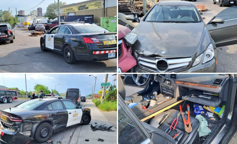 違例汽車與2省警警車相撞 2人被捕