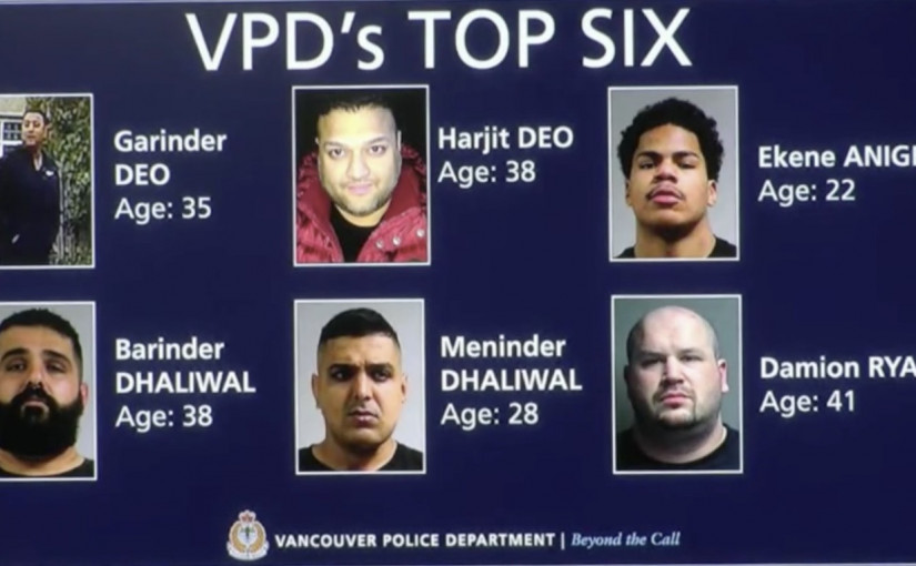 VPD公佈對公共安全構成重大威脅的6名黑幫成員