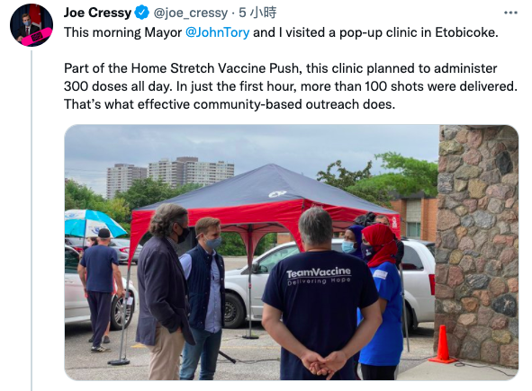 多倫多已達60%成年人接種兩劑疫苗