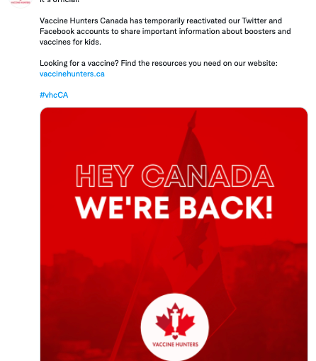 志願組織Vaccine Hunters Canada恢復運作　以協助兒童接種疫苗