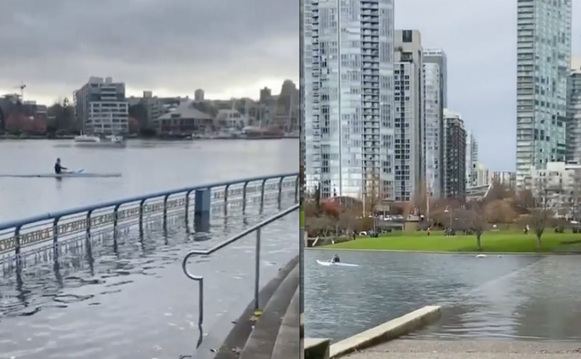 【視頻新聞】溫市中心耶魯鎮海堤被淹  或與「王潮」有關