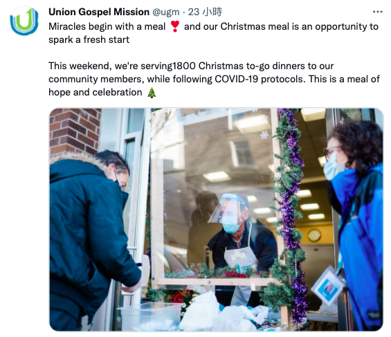 聯合福音差會免費聖誕餐　移師至戶外路邊舉行