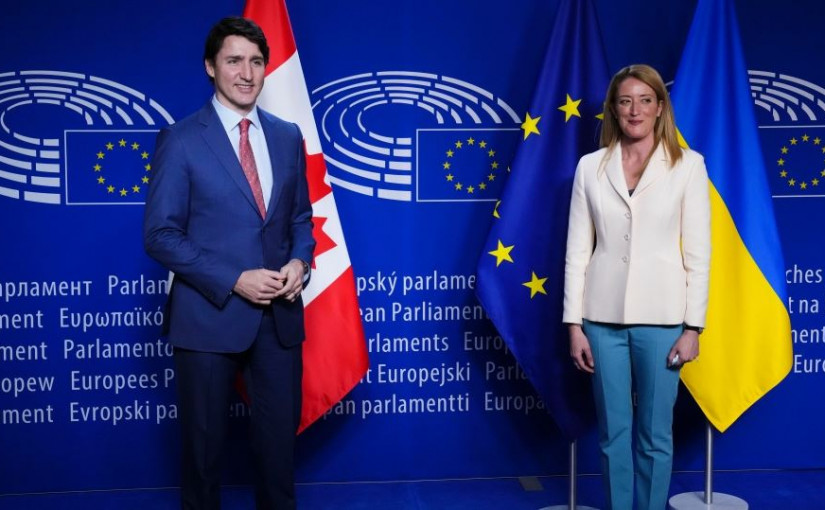 向歐洲議會發表講話 杜魯多呼籲歐洲領導人團結 援助烏克蘭 進一步制裁俄羅斯