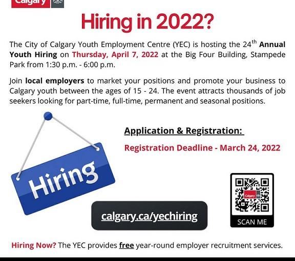 卡加利將於4月舉辦青年招聘會