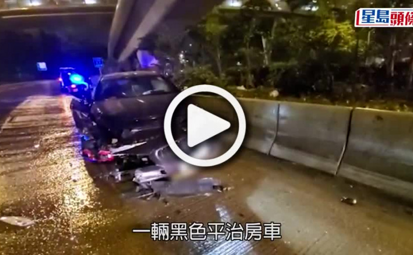(視頻)交通意外｜紅磡平治失控自炒撞壆 司機棄車逃去