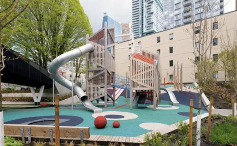 吊床、彈床、大滑梯  溫哥華迎來最新市中心公園