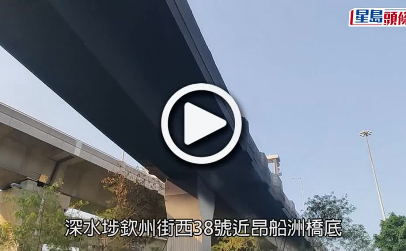 (視頻)發泡膠箱起火｜昂船洲橋底棄置發泡膠起火 濃煙直攻橋面