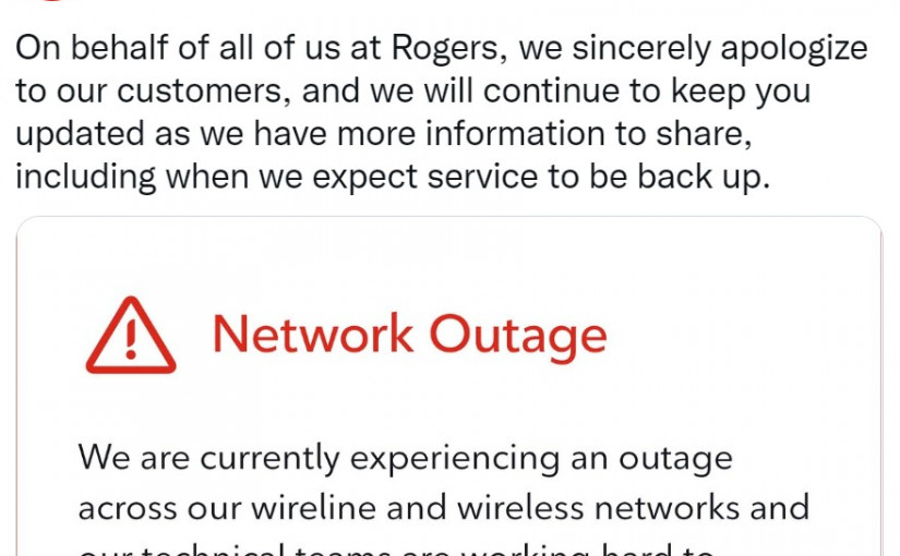 【更新】羅渣士全國大「當機」  911及銀行卡也失效  稱沒有修復時間表