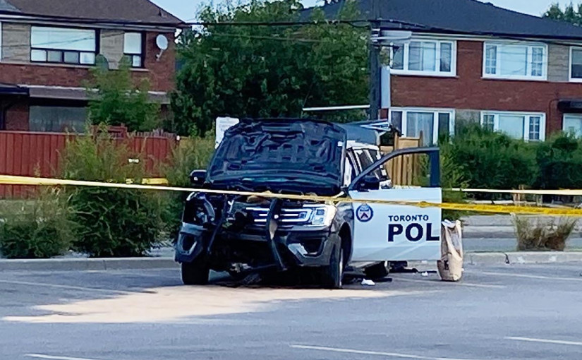 載有警犬警車被偷 北約克失事疑匪受傷被捕