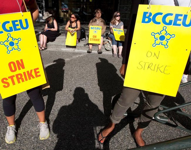 【更新】卑詩最大的公共部門工會展開工業行動 在四處地點架設糾察線