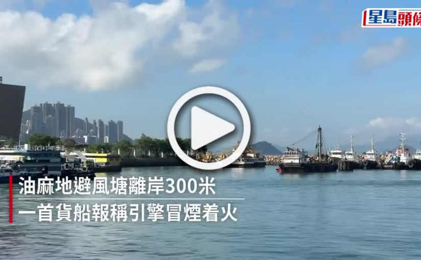 (視頻)油麻地避風塘離岸300米貨船起火 消防救熄無人傷
