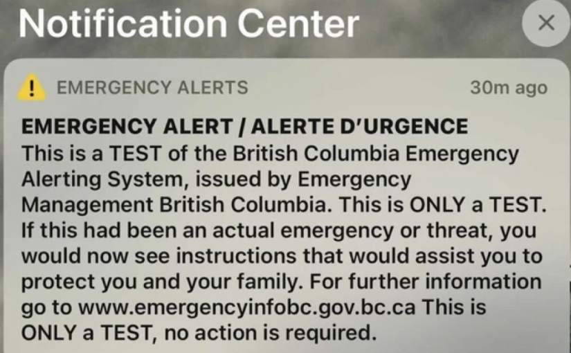 加拿大進行全國緊急警報系統測試