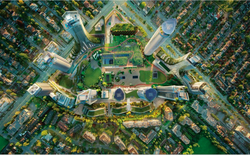 眾星拱月烘托渥列治公園  這可能是溫哥華第二市中心