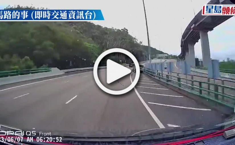 (視頻)有片│屯門公路貨Van翻側司機受傷 尾隨私家車「自炒」