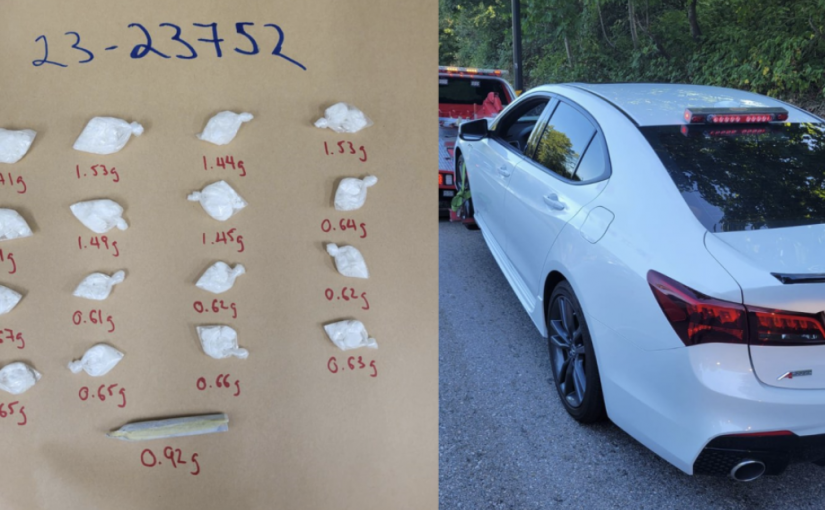 本拿比交警查獲可卡因 現金和刀具