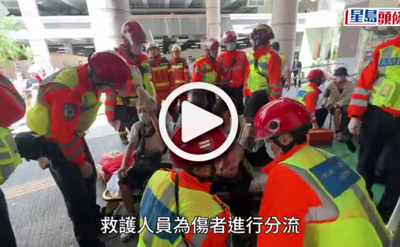 (視頻)東涌逸東邨兩巴士相撞 至少16男女受傷送院