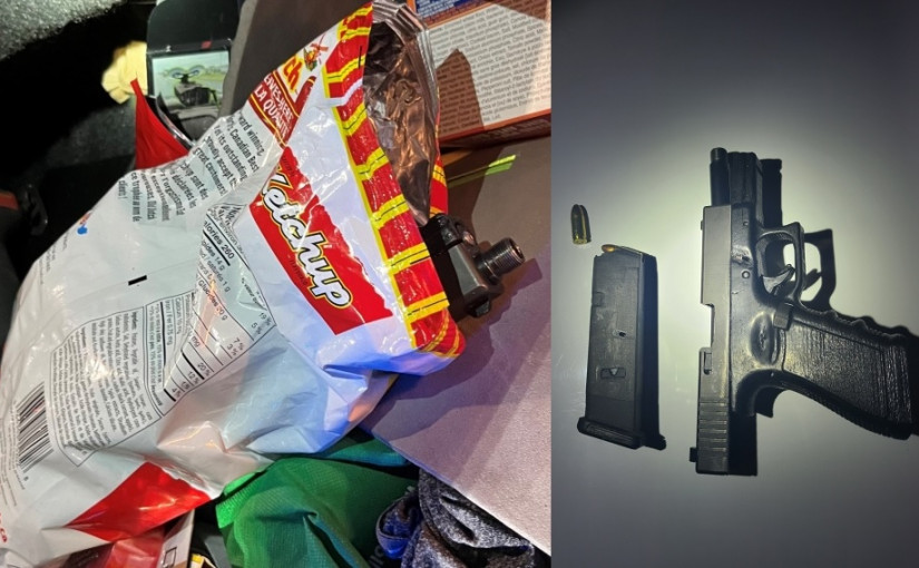 警方截查交通違例司機 在車內一包薯片中檢獲手槍