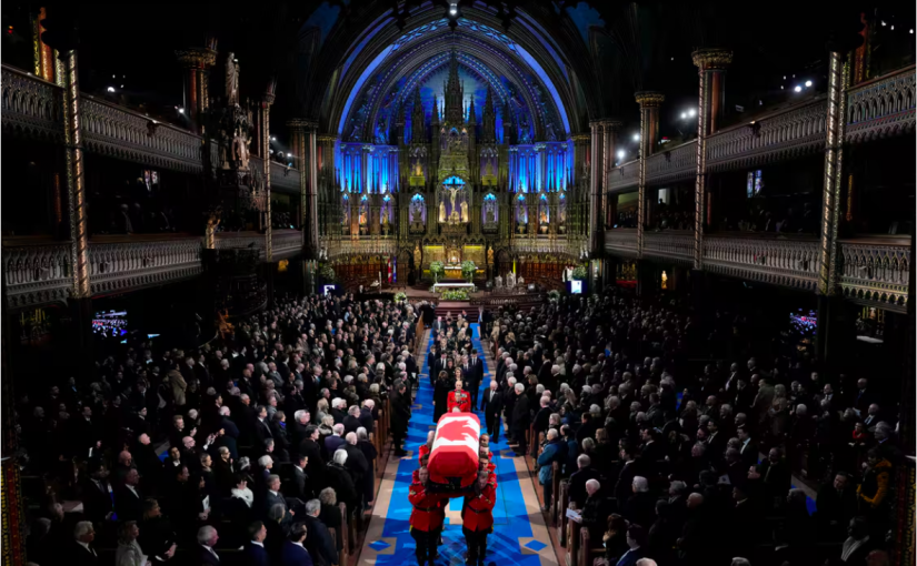 加拿大在滿地可聖母教堂為前總理穆朗尼舉行國葬