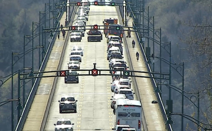 【更新】獅門大橋南行交通一度關閉  下午５時已重開