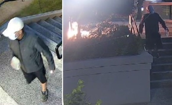 【有片】猶太教堂門外白帽人潑液疑似縱火 警方發片追緝