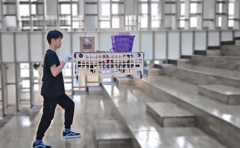 科技/有片| 「飛行推車」將貨物抬離地面 韓大學實現無障礙搬運工作