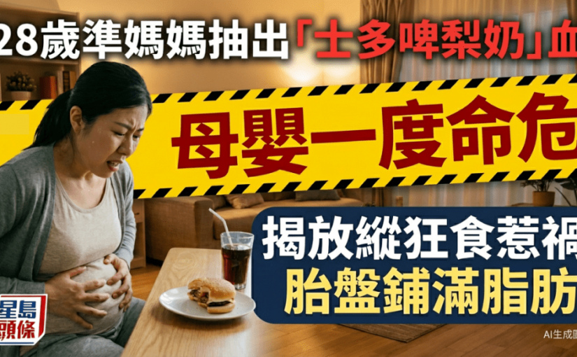 28歲準媽媽抽血驚見「士多啤梨奶」母嬰一度命危 揭暴食一周惹禍胎盤鋪滿脂肪